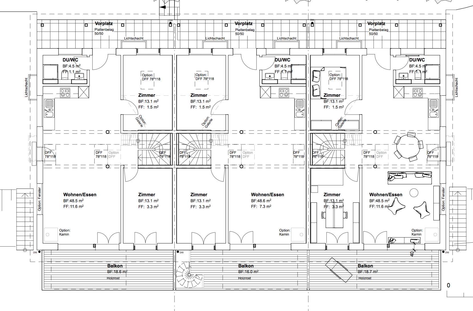 Grundriss Mehrfamilienhaus in Zürich