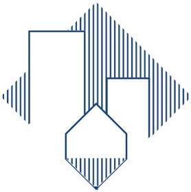 Vendomo Icon in blau auf weissem Grund